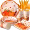 175 Pcs - Thanksgiving Paper Plates and Napkins Party Supplies, Serves 25 Guests (9 x 9 x 5 inches)